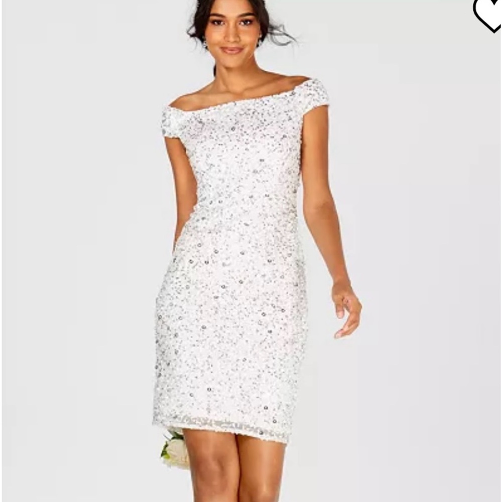 ADRIANNA PAPELL
Women's Off-The-Shoulder Beaded Sheath Dress Style 21